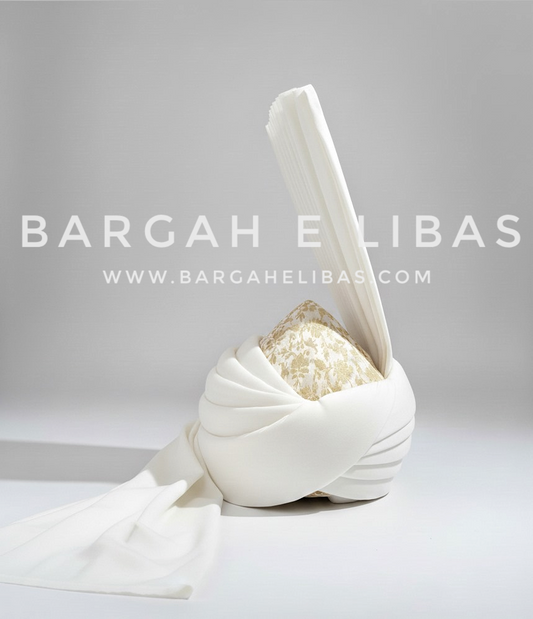 White Shahi Taaj Pagdi