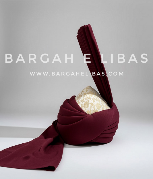 Maroon Shahi Taaj Pagdi